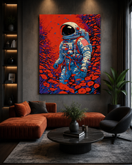 Cosmic Explorer – Astronaut in Bloom Wall Poster Canvas
