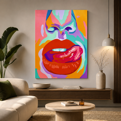 Pop Art Lips – Color Splash Wall Poster Canvas